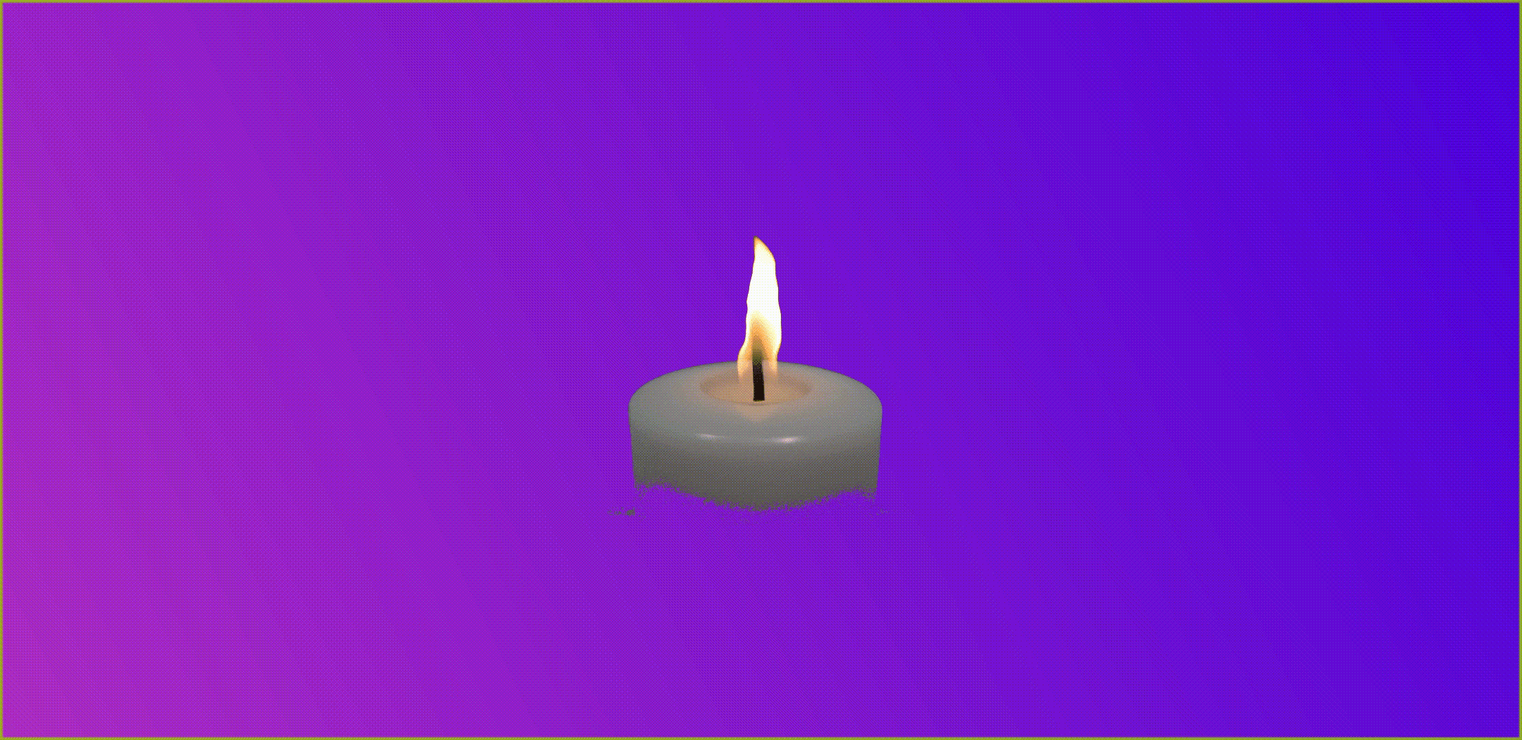 gif with expanding flower cross-fading into a shrinking candle