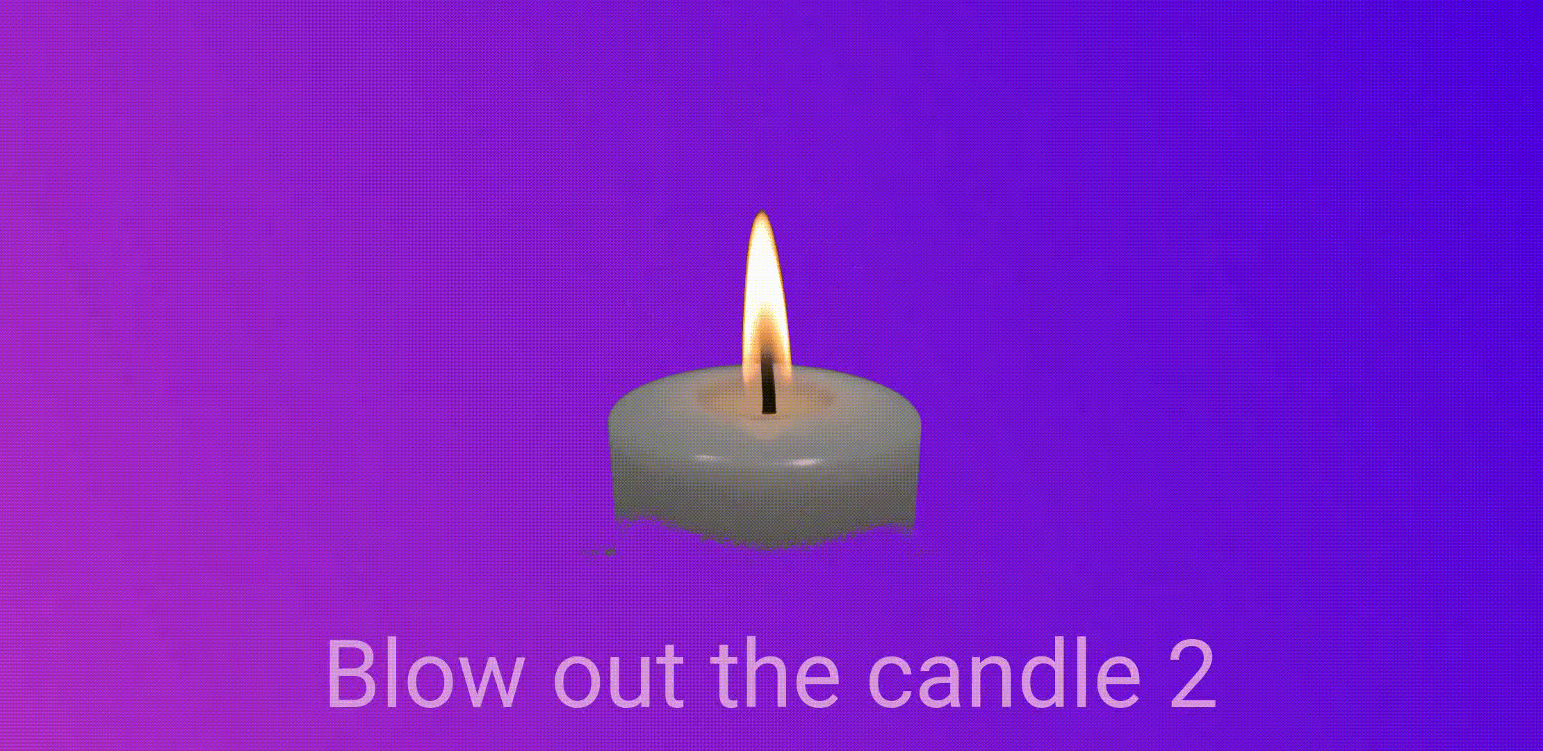 git with expanding flower cross fading into a shrinking candle. Instructions and time are shown below.