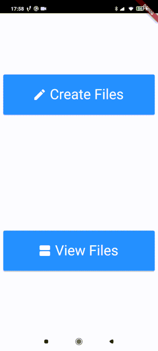 gif of app creating, saving, selecting and sharing files